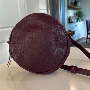 RARE Plum Large Circle Crossbody Portland Leather
